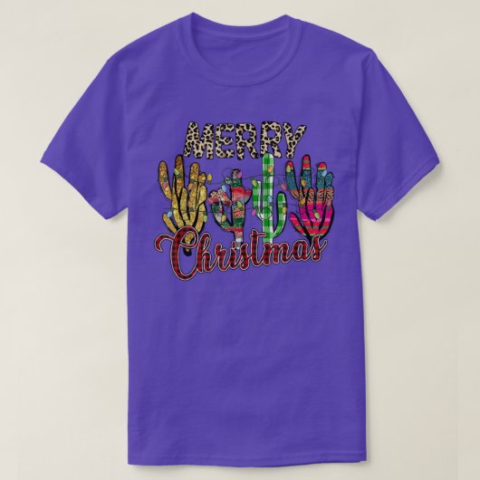 kerstlampje Cactus Lover Funny Xmas pajama fa T-shirt (Design voorkant)