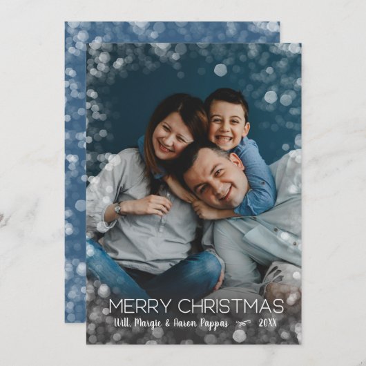 kerstlampje feestdagenkaart (Voorkant / Achterkant)