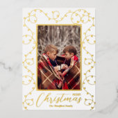 kerstlampje folie feestdagenkaart (Voorkant)