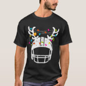 kerstlampje Football Helmet Funny Xmas T-shirt (Voorkant)