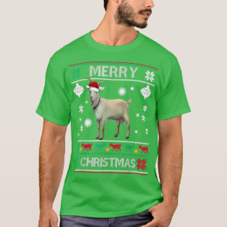 kerstlampje Goat XMas Pajama Merry Kerstmis T-shirt