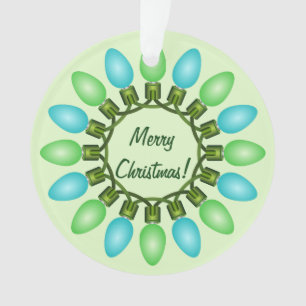 Kerstlampje in Blauw en Groen Ornament