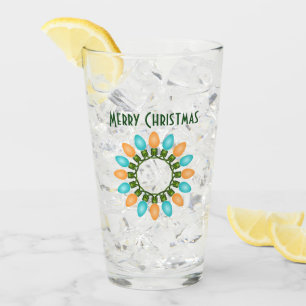 Kerstlampje in Oranje en blauw Glas