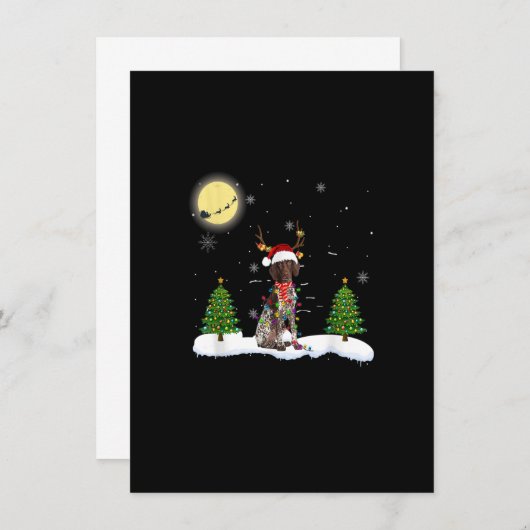 kerstlampje met Shorthaired pointer Kaart (Voorkant / Achterkant)