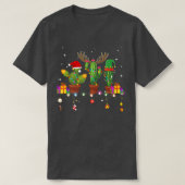 kerstlampjes Cactus Lover Funny Xmas Pajama Ho T-shirt (Design voorkant)