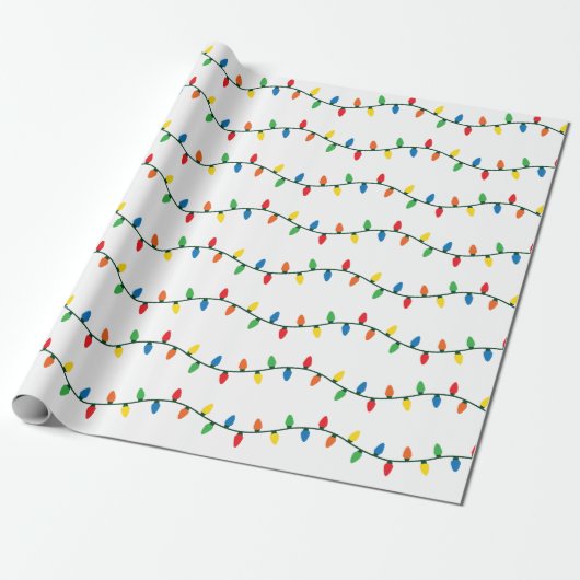 kerstlampjes cadeaupapier (Uitgerold)