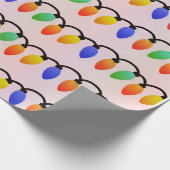 kerstlampjes cadeaupapier (Hoek)