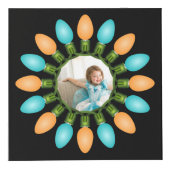 Kerstlampjes Cirkel Oranje en Blauwe Foto-kubus Kubus (Rechts)