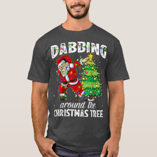 Kerstlampjes die de kerstman om de kersttong halen t-shirt