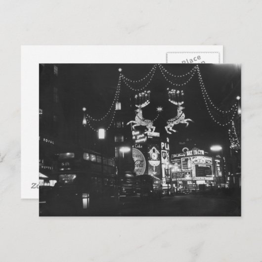 kerstlampjes feestdagenkaart (Voorkant / Achterkant)