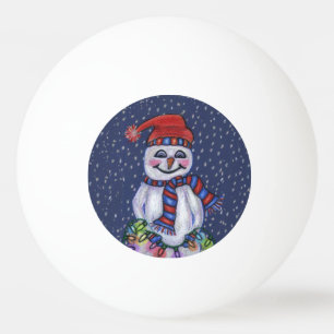 kerstlampjes glimlachen Snowman Snowflakes Pingpongballen