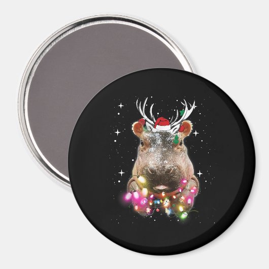 Kerstlampjes Hippo Fiona Hippopotamus Lover Magneet (Voorkant / Achterkant)