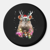 Kerstlampjes Hippo Fiona Hippopotamus Lover Magneet (Voorkant)