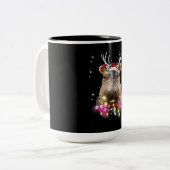 Kerstlampjes Hippo Fiona Hippopotamus Lover Tweekleurige Koffiemok (Voorkant links)