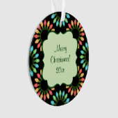 Kerstlampjes in kleurrijke cirkels ornament (voorkant)