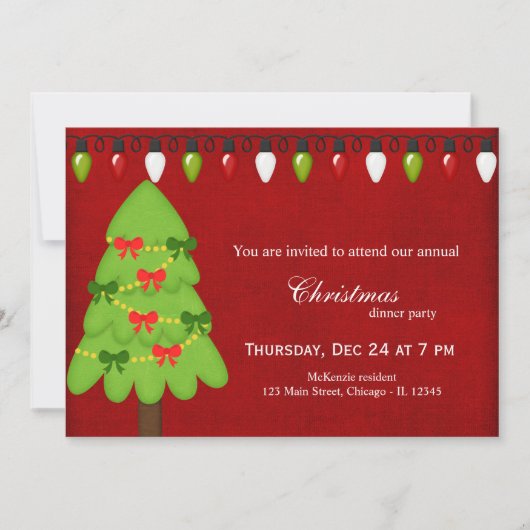 kerstlampjes kaart (Voorkant)