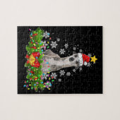 kerstlampjes met grappige kerstmis legpuzzel (Horizontaal)