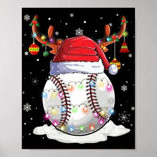 kerstlampjes met honkbal poster (Voorkant)