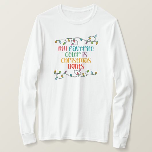 kerstlampjes met lange T-shirt (Design voorkant)