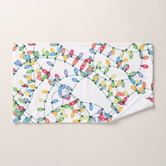 kerstlampjes met tang bad handdoek (Handdoek)