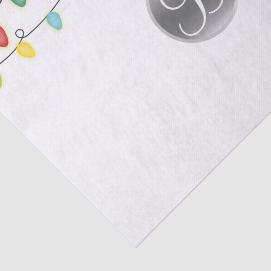 kerstlampjes Monogram Letter-Initiaal Tissuepapier (Detail)