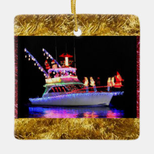 kerstlampjes op een kerstversiering keramisch ornament