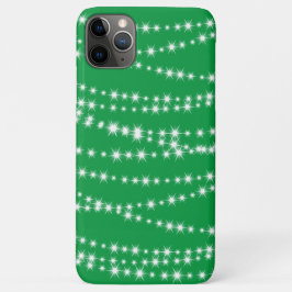 Kerstlampjes op groene iPhone-draagtas iPhone 11 Pro Max Hoesje