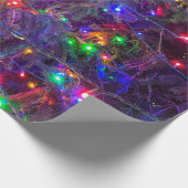 kerstlampjes op pine cadeaupapier (Hoek)