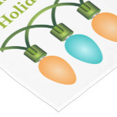 Kerstlampjes, Oranje en Blauw aangepaste tekst Korte Tafelloper (Hoek)