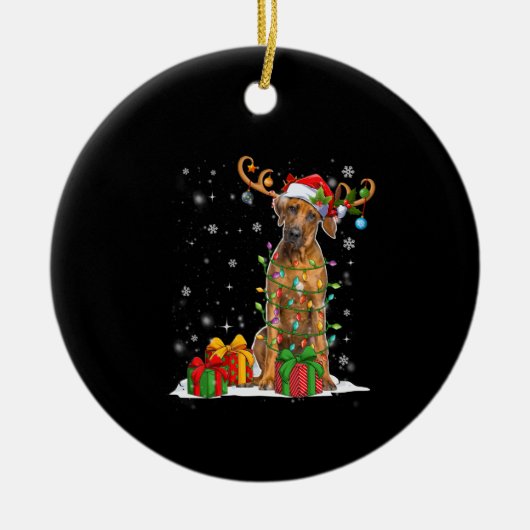 kerstlampjes Rhodesian Ridgeback Dog Keramisch Ornament (Voorkant)