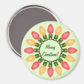 Kerstlampjes rond rood en Oranje Magneet (Voorkant / Achterkant)