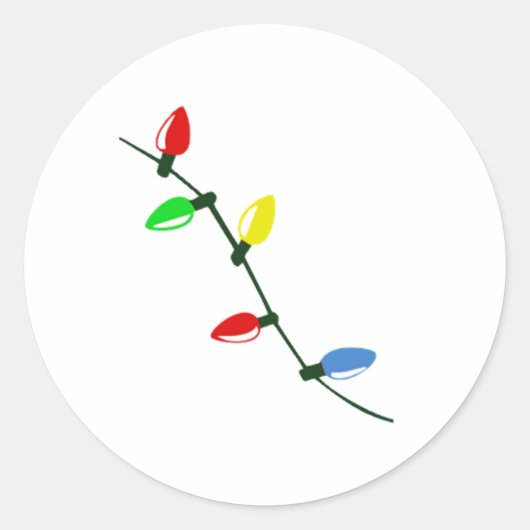kerstlampjes ronde sticker (Voorkant)
