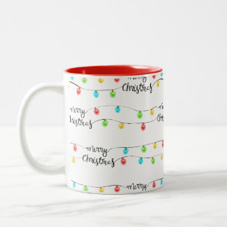 kerstlampjes tweekleurige koffiemok