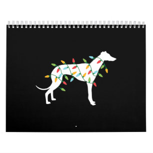 kerstlampjes windend op schattige cadeautjes honde kalender