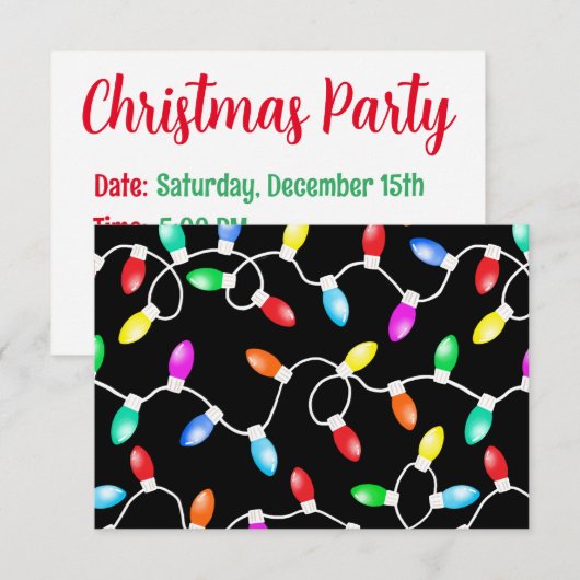 kerstlamppatroon kaart (Voorkant / Achterkant)