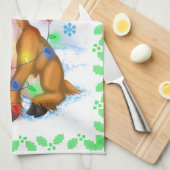 kerstlamprenrenrenrendier theedoek (Quarter Fold)