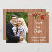 Kerstland Foto slaat de datum op Save The Date (Voorkant / Achterkant)