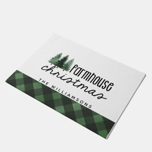 Kerstland Gepland kerstfeest Familienaam Hout Deurmat (Schuin)