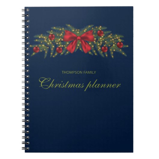 Kerstland met een rode buik en Baubles Notitieboek (Voorkant)