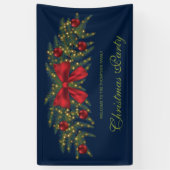 Kerstland met een rode buik en Baubles Spandoek (Verticaal)