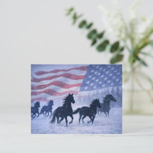 Kerstland Western Paarden Briefkaart