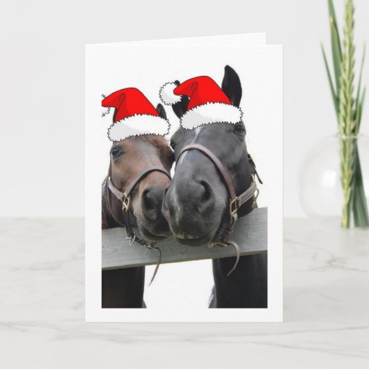 Kerstlandpaarden Feestdagen Kaart (Voorkant)