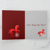 Kerstlandschap met een paard en aangepaste tekst kaart (Binnen)