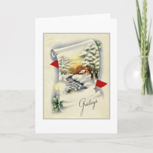 Kerstlandschap Rol Feestdagen Kaart (Voorkant)