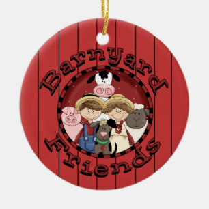 kerstlandvrienden diervriendelijke vrienden keramisch ornament