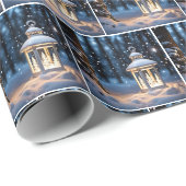 Kerstlantaarn in sneeuw cadeaupapier (Rol Hoek)