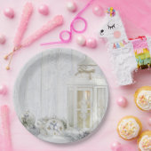 Kerstlantaarn met versieringen papieren bordje (Feest)