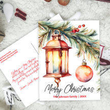 Kerstlantaarn Pine Branch en Holly Berries