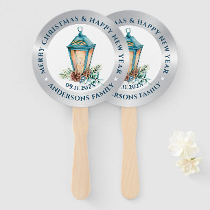 kerstlantaarnsamenstellingen zilver en wit handwaaier