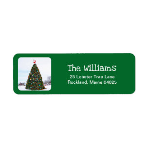 Kerstlaster Trap Tree Return-adres Etiket
